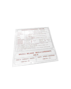 Autocollant d'instructions de rodage - Casa Lambretta C 228 (C228)