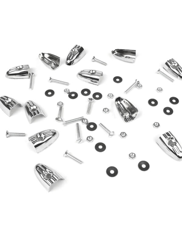 Kit d'embouts chromés de baguettes de sol LD - Casa Lambretta C 233/K (C233K)
